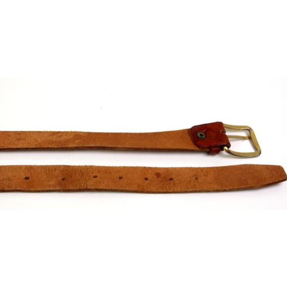 TOOLED TAN BROWN GENUINE LEATHER 7/8"Wd DRESS CASUAL WOMEN'S BELT Size S (R8 - Picture 14 of 14